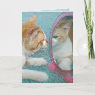 Carte tabby cat dans le miroir se remettre bientôt