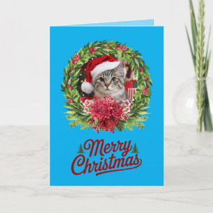 Carte Tabby Christmas Wreath