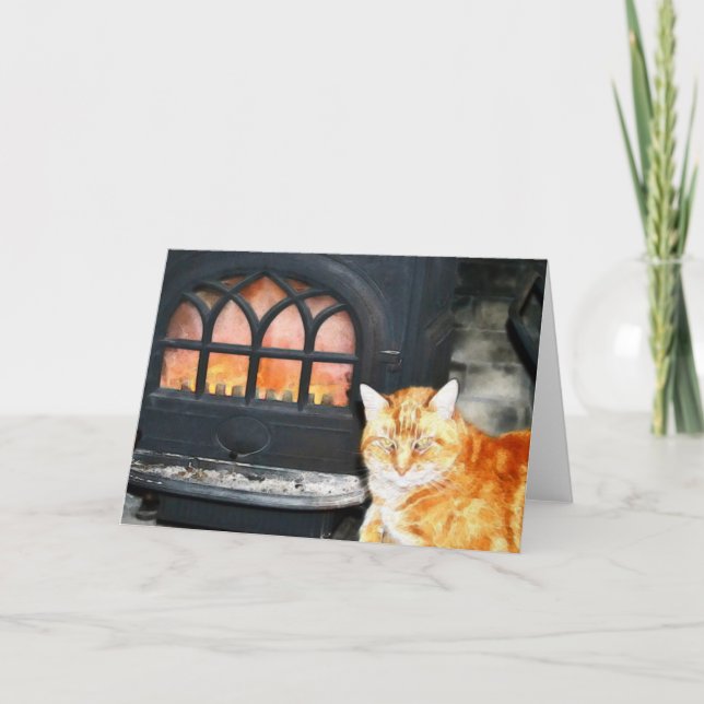 Carte Tabby Fire Cat Orange Tabby (Devant)