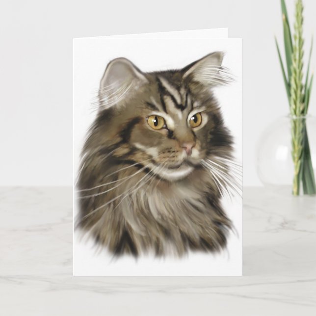 Carte Tabby noir Maine Coon Cat (Devant)