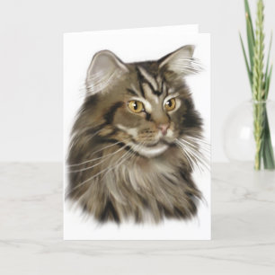 Carte Tabby noir Maine Coon Cat