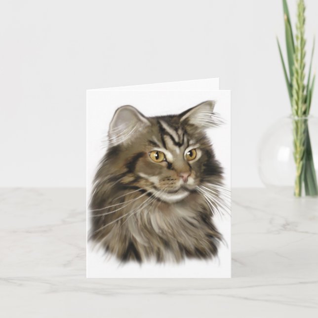 Carte Tabby noir Maine Coon Cat (Devant)