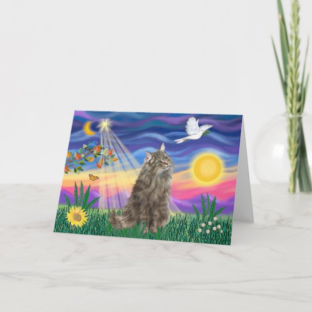 Carte Tabby Norwegian Forest Chat - Twilight (Devant)