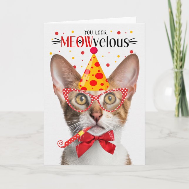 Carte Tabby Oriental Shorthair Cat MEOWvelous Anniversai (Devant)