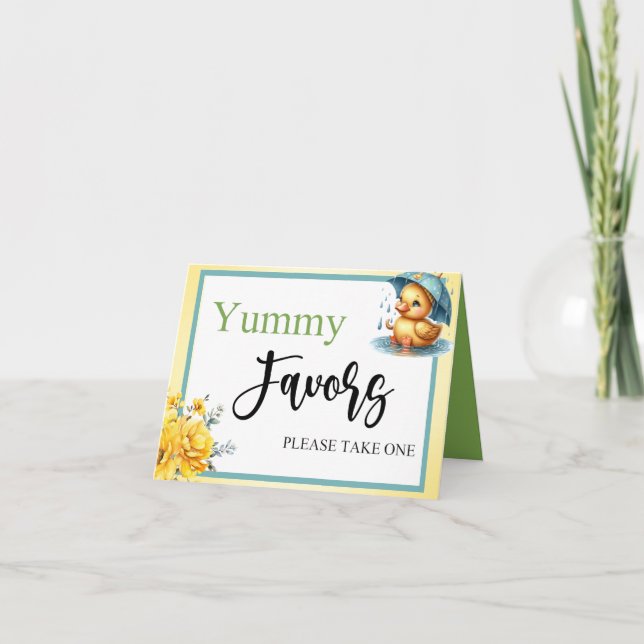 Carte table Cute en caoutchouc canard Yummy Faveur (Devant)
