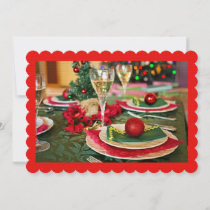 Carte Table de Noël Rouge Et Vert Établissement Invitati