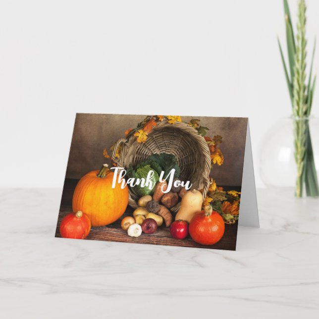 Carte Table de Thanksgiving Récolte Abondante Merci (Devant)