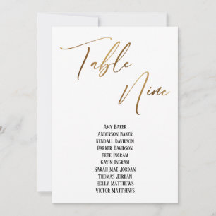 Carte Table d'écriture manuscrite Or Neuf Sièges