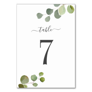 Carte table Eucalyptus Rustic Lettré à la main Mar