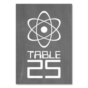 Carte table ivoire en tableau noir atomique