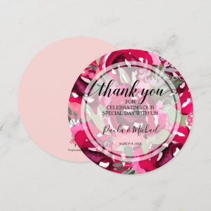 Carte Table ronde Mariage plaque de Merci Floral