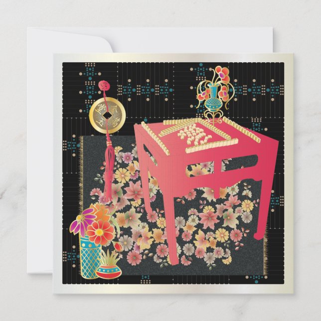 Carte Table rouge Mah Jongg (Devant)