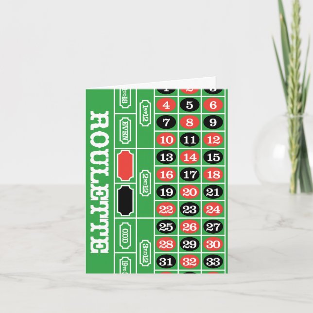 Carte Table Roulette - Casino Gamme Pour Gagner (Devant)