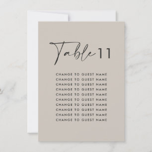 Carte Tableau de sièges gris élégant moderne mariage