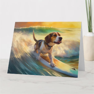 Carte Tableau de surf de plage beagle