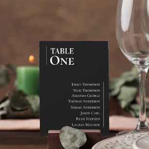 Carte Tableau Mariage noir blanc classique