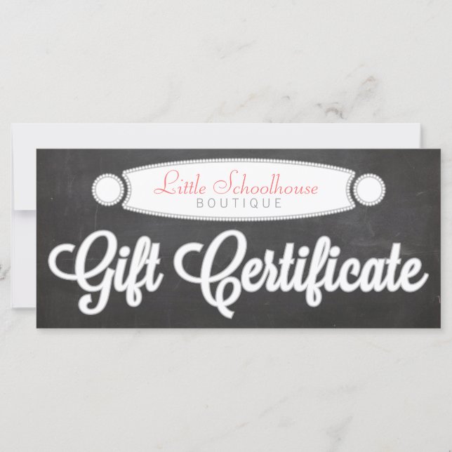 Carte Tableau noir - Certificat cadeau personnalisé (Devant)