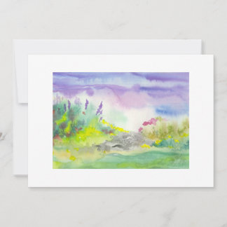 Carte Tableau Paysage Fleur sauvage de lavande dorée