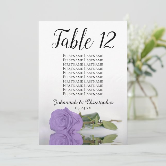 Carte Tableau Rose violet Lavande Grande table (Debout devant)