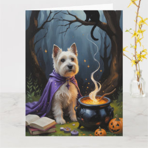 Carte Tableau Whimsical Halloween de Cairn Terrier Chien