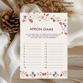 Carte Tablier de jeu de douche de mariée Boho New Chapte