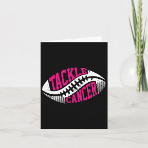 Carte Tackle Football Ball Ruban Rose Cancer Sein Awa