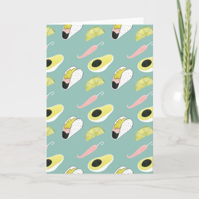 Carte Taco à propos d'amour | Motif d'élément Taco (Devant)