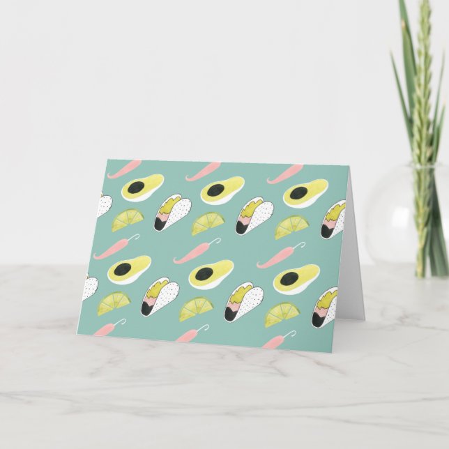 Carte Taco à propos d'amour | Motif d'élément Taco (Devant)