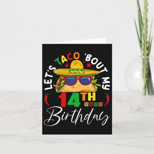 Carte Taco à propos de mon 14e anniversaire Mexique 5 De (Devant)