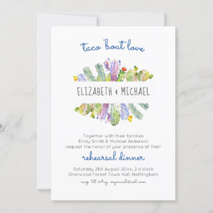 Carte Taco Bout Love Cactus Fiesta Dîner de répétition