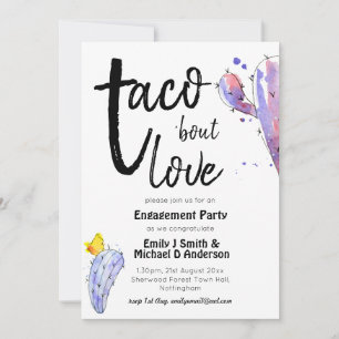Carte Taco Bout Love FIESTA ENGAGEMENT PARTI Cactus