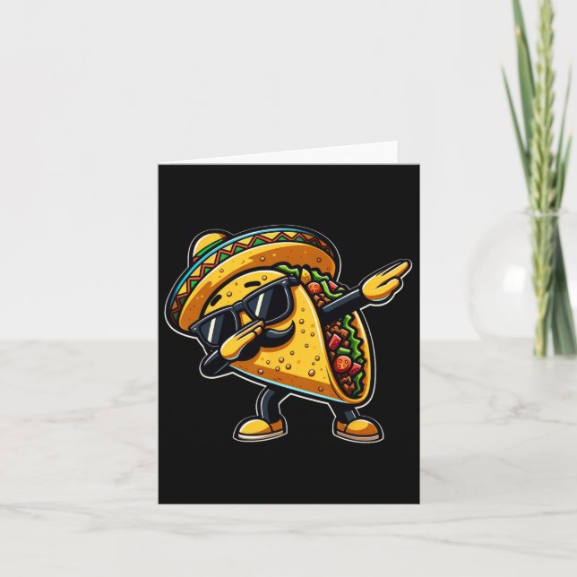 Carte Taco Dabbing Cinco De Mayo Drôle De Pères Mexicain (Devant)