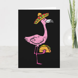 Carte Tacos de flamant rose mexicain Mignon Cinco De May