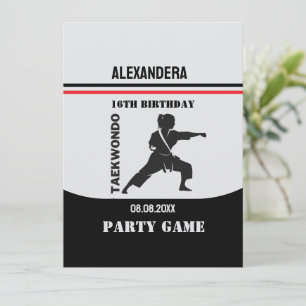 Carte Taekwondo Girl Birthday Taekwondo Joueur de la par