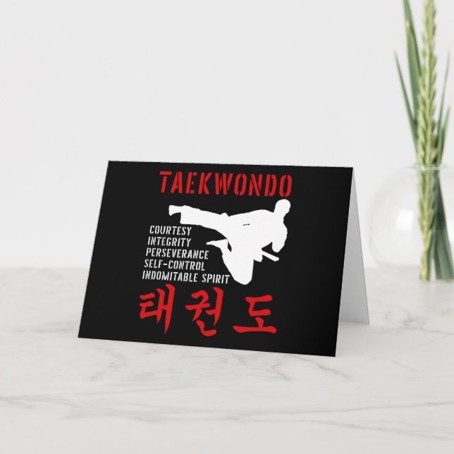 Carte Taekwondo Tenets Martial Arts (Devant)