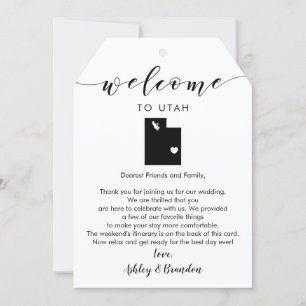 Carte Tag, lettre et itinéraire de bienvenue du Mariage 