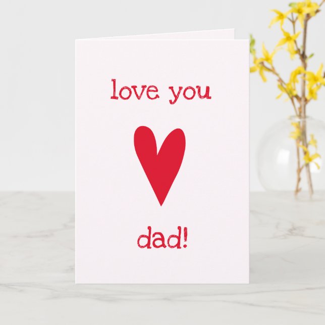 Carte T'aime papa ! | Anniversaire du Père du Coeur Roug (Fleur jaune)
