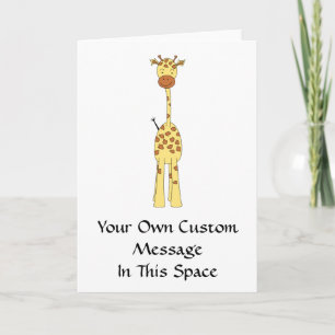Carte Tall Cute Giraffe. Un dessin animé animal.