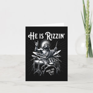 Carte Tambour à percussion drôle Rizz Il est Rizzin Jésu