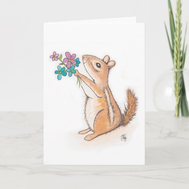 Carte Tamia avec le jour de mère de bouquet de fleur (Devant)