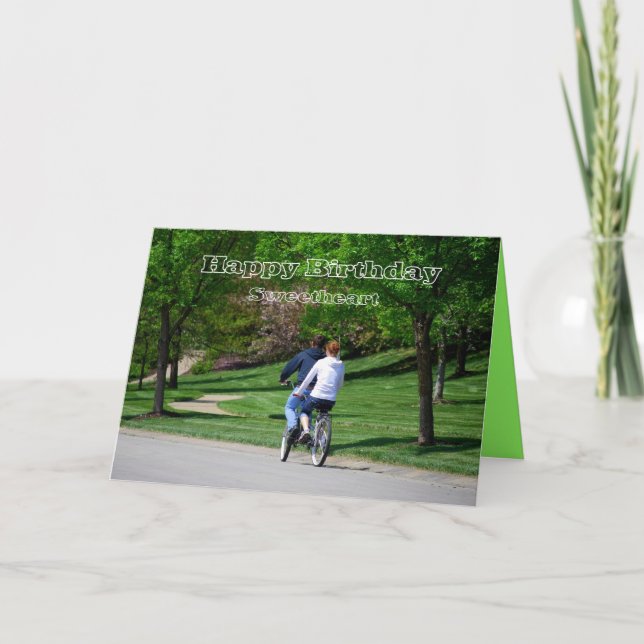 Carte tandem de joyeux anniversaire d'amoureux de (Devant)