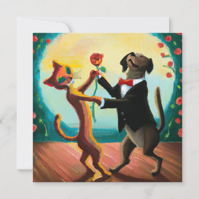 Carte Tango de danse de chat et de chien en Dance Club,  (Devant)