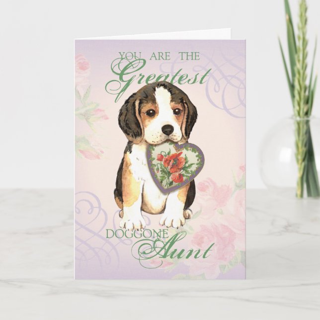 Carte Tante du coeur beagle (Devant)