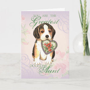 Carte Tante du coeur beagle