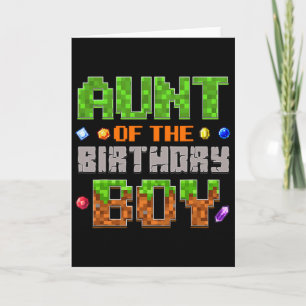 Carte Tante du garçon d'anniversaire Vidéo Partie Pixel 
