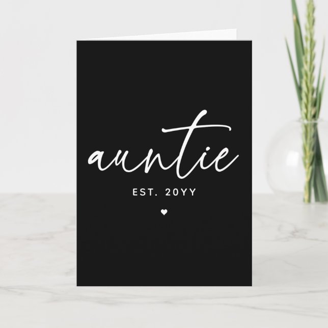 Carte Tante Établie Typographie Élégante Nouvelle Tante (Devant)