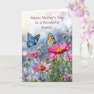 Carte Tante Joyeuse Fête des Mères avec Papillons