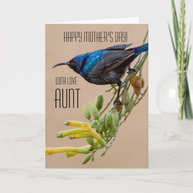Carte Tante / Joyeuse fête des mères - oiseau-soleil (Devant)