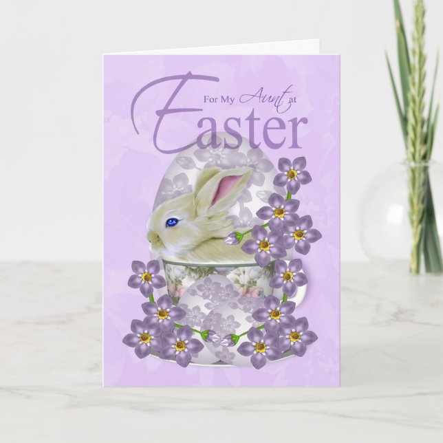 Carte Tante Pâques Avec Bébé Rabbit - Juste Pour V (Devant)
