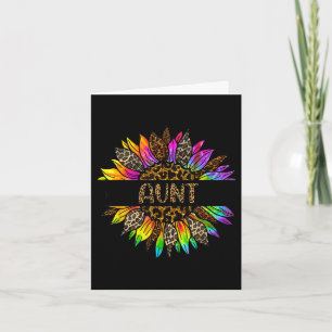Carte Tante tournesol léopard tie dye tata fête des mère